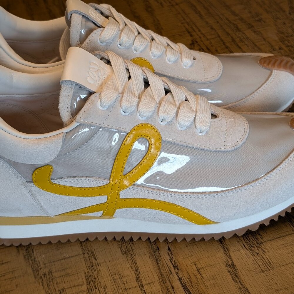 LOEWE Flow Silver, white, yellow sneakers, US 10 - NEW
